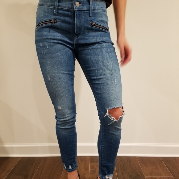 Express Distressed Blue Jeans - Picture 3 of 4